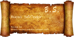 Bucsi Sándor névjegykártya