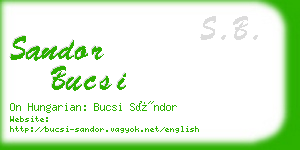 sandor bucsi business card